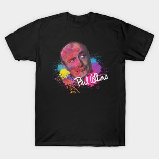 Phil Collins Face Watercolor Painting T-Shirt
